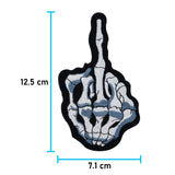 Skelett Hand Mittelfinger Bügelbild Patches zum Aufbügeln | Stinkefinger Patch, Aufbügelmotive Finally Home