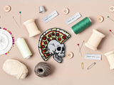 Totenkopf mit Pizza Haaren Bügelbild Patch zum Aufbügeln | Patches, Aufbügelmotive Finally Home