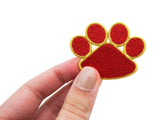 Zwei rote Hundepfoten Patches zum Aufbügeln | Zwei Hunde Pfoten Patch, Bügelflicken, Flicken, Aufnäher