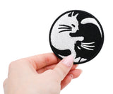 Klett Patch - Yin & Yang Katze | Runde Klett Patches, Vintage Aufnäher, Hippie Klettpatches, Buddah Badge, Klettpatch, Finally Home