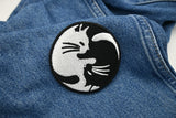 Klett Patch - Yin & Yang Katze | Runde Klett Patches, Vintage Aufnäher, Hippie Klettpatches, Buddah Badge, Klettpatch, Finally Home