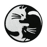 Klett Patch - Yin & Yang Katze | Runde Klett Patches, Vintage Aufnäher, Hippie Klettpatches, Buddah Badge, Klettpatch, Finally Home