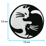 Klett Patch - Yin & Yang Katze | Runde Klett Patches, Vintage Aufnäher, Hippie Klettpatches, Buddah Badge, Klettpatch, Finally Home