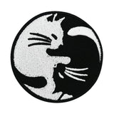 Klett Patch - Yin & Yang Katze | Runde Klett Patches, Vintage Aufnäher, Hippie Klettpatches, Buddah Badge, Klettpatch, Finally Home