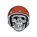 Totenkopf mit Motorrad Helm Bügelbild Patch zum Aufbügeln | Biker Patches für Lederwesten, Aufbügelmotive Finally Home