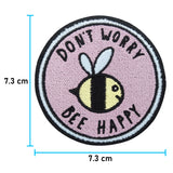 Klett Patch - Dont worry bee Happy | Klett Patches Lustig, Biene Aufnäher, Gym Klettpatches, Rosa Badge, Spruch Klettpatch, Finally Home
