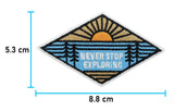 Klett Patch - Never Stop Exploring | Outdoor Klett Patches, Rucksack Patch, Wandern Aufnäher, Natur Abzeichen, Berge Badge, Finally Home