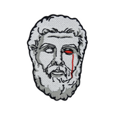 Mythos Collection: Weinende Statur mit Bart Patch zum Aufbügeln | Mythologie Patches, Blut Bügelflicken, rot weiß Flicken, Kunst Aufnäher für Erwachsene Männer und Frauen Finally Home