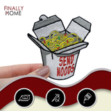 Send Noods Nudelbox | Nudeln Patches, Spruch Bügelflicken, Asiatische Essen Flicken, Lustiger Aufnäher für Erwachsene Finally Home