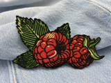 Himbeeren Obst Patch zum Aufbügeln | Früchte Blüten Patches, Essen Food Bügelflicken, Rote Frucht Flicken, Aufnäher Finally Home
