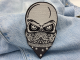 Totenkopf mit Bandana Patch zum Aufbügeln | Aufnäher geeignet für Lederwesten, Totenschädel Patches, Biker Schädel Bügelflicken, Motorrad Kutte Flicken Finally Home