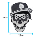 Totenkopf mit Cap Patch zum Aufbügeln | Aufnäher geeignet für Lederwesten, Totenschädel Patches, Biker Schädel Bügelflicken, Motorrad Kutte Flicken Finally Home