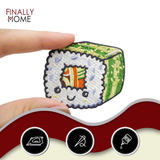 Patch zum Aufbügeln - Grüner Kawaii Sushi | Asiatisches Essen Patches, Fisch Bügelflicken, Food Flicken, Aufnäher Finally Home