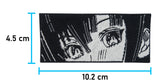 Schwarz-weißer Anime Mädchen Patch - Maße: 4,5 x 10,2 cm