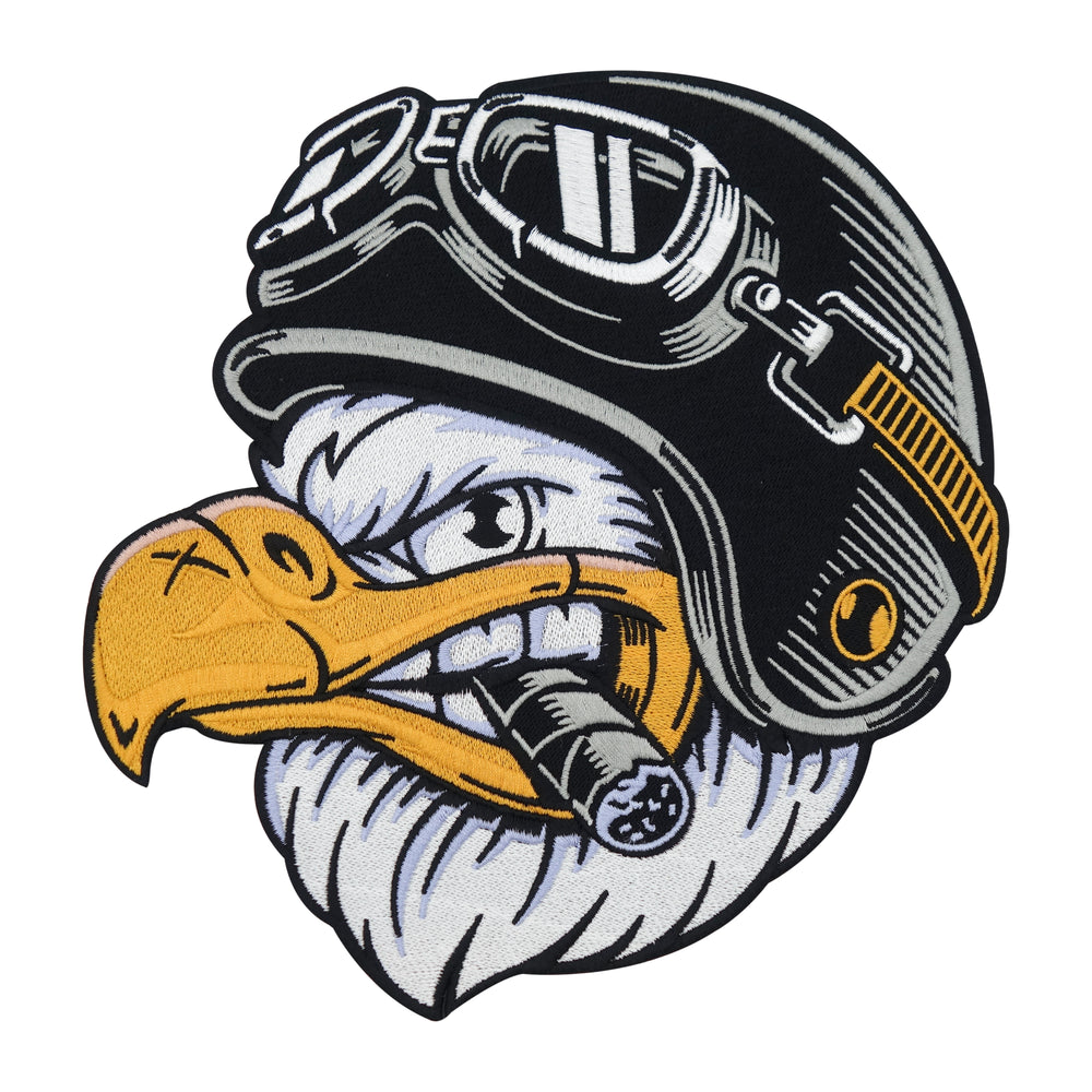 Weißer Adler mit Helm und Zigarre Patch