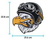 Weißer Adler mit Helm und Zigarre Patch mit Maße: 22,8 x 21,6 cm.