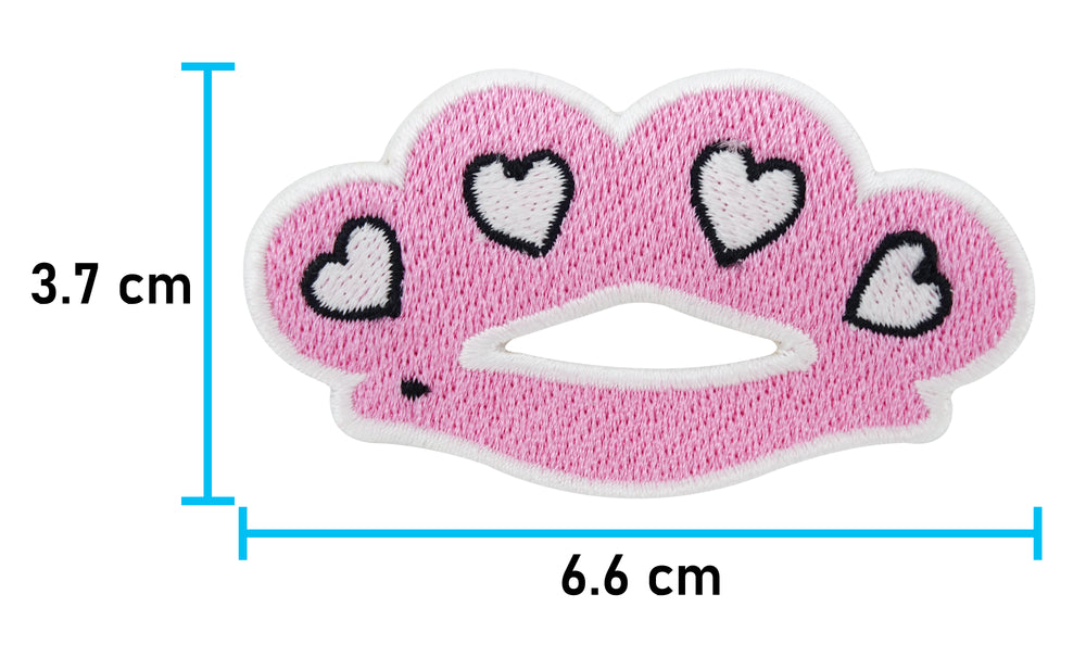 Rosa Schlagring-Patch, Maße: 3,7 x 6,6 cm