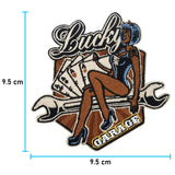 Teufel Karten Biker Patch mit Maßen 9,5 x 9,5 cm