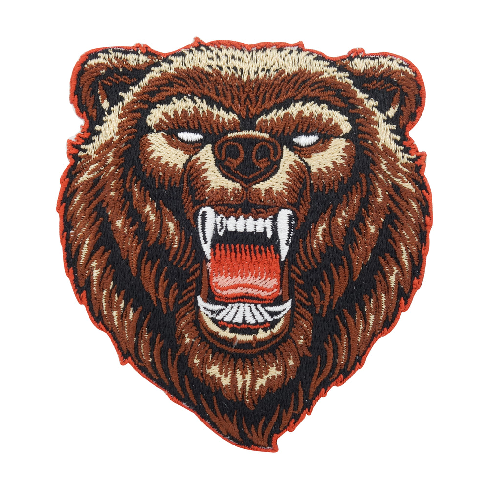 Brauner wütender Grizzly Bär Patch