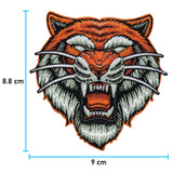 Tigerkopf Biker Patch, Maße: 8,8 x 9 cm