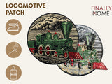 Eisenbahn Patch mit Bügelfolie, Logo „Finally Home“ und Anwendungsoptionen