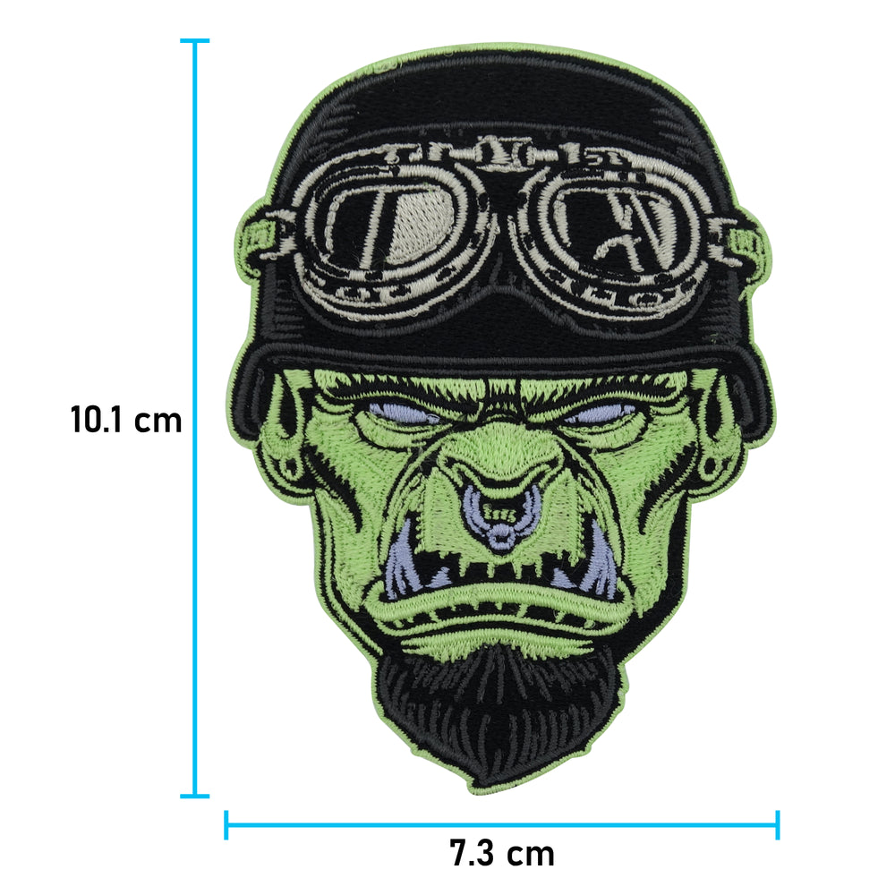 Ork Biker Patch, Maße: 10,1 x 7,3 cm