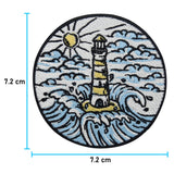 Leuchtturm Patch mit Maßen 7,2 x 7,2 cm