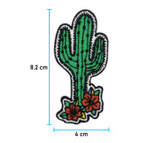 Grüner Kaktus Blumen Patch, Maße: 8,2 x 4 cm