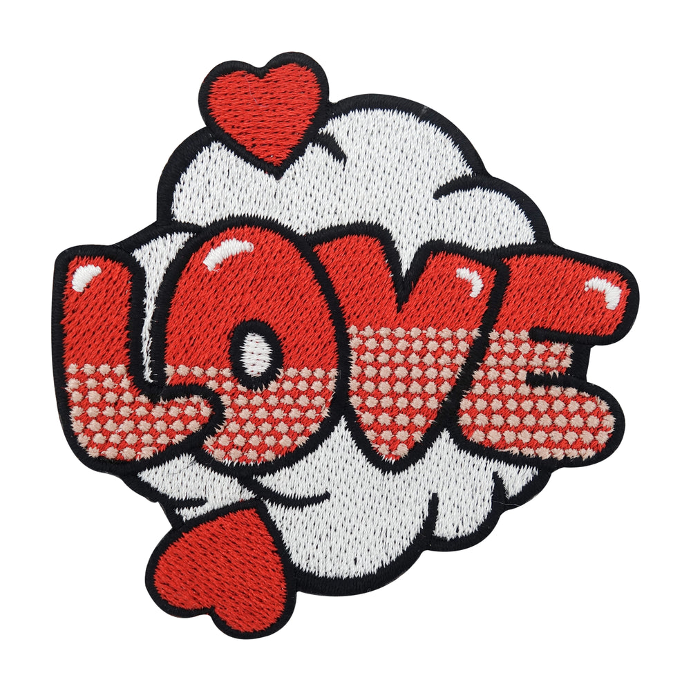 Roter Love Comic Style Patch in Sprechblase
