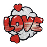 Roter Love Comic Style Patch in Sprechblase