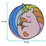 Baby Einhorn Patch mit den Maßen: 7,1 x 7,1 cm