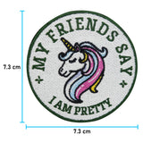 Der Einhorn Patch mit den Maßen: 7,3 x 7,3 cm