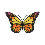 Orange butterfly patch | Butterfly iron-on patch | Animal DIY patch
