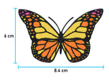 Oranger Schmetterling Patch mit den Maßen: 6 x 8,4 cm