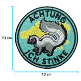 Stinktier-Patch mit den Maßen: 7,2 x 7,2 cm