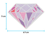 Rosa und violetter Diamant Patch, Maße: 5 x 6,9 cm