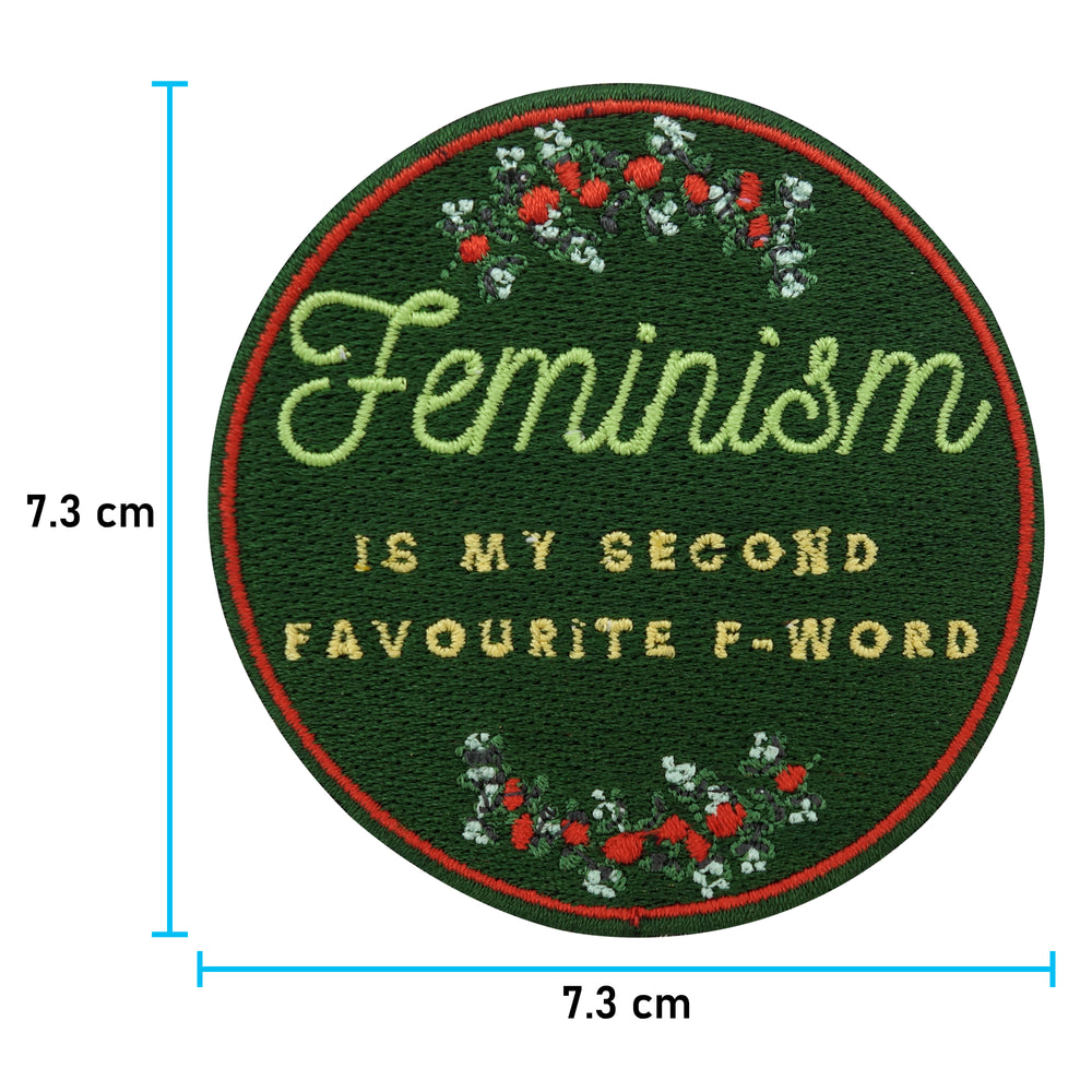 Feminism Patch mit der Maße: 7,3 x 7,3 cm