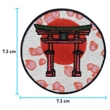 Japanisches Tor Patch mit der Maße: 7,3 x 7,3 cm