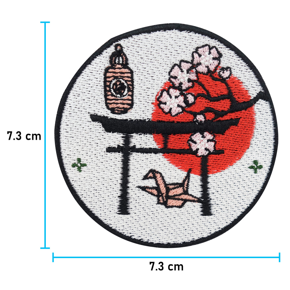 Japanische Kultur Patch mit der Maße: 7,3 x 7,3 cm