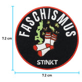 Faschismus stinkt Patch mit der Maße: 7,2 x 7,2 cm