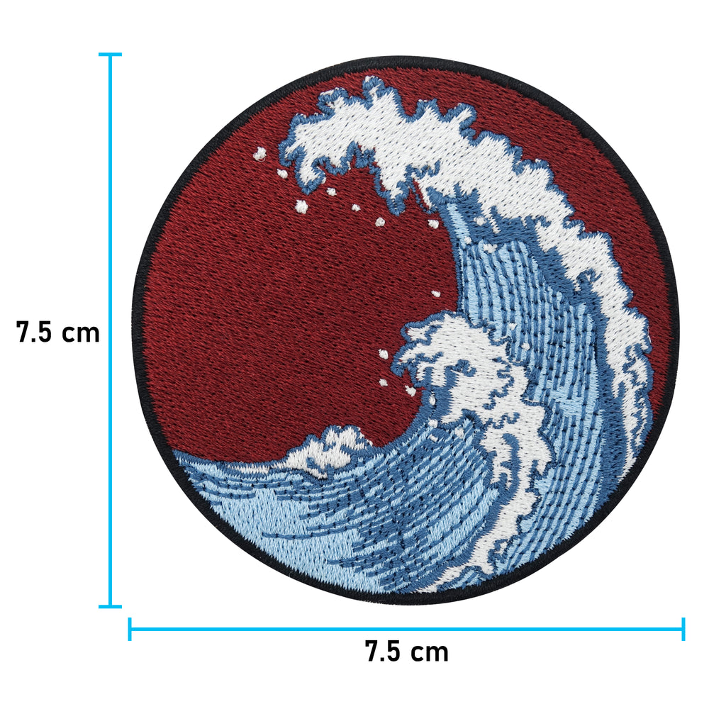 Wellen Patch mit der Maße: 7,5 x 7,5 cm