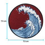 Wellen Patch mit der Maße: 7,5 x 7,5 cm