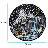 Der Patch mit Maßangaben: 7,2 x 7,2 cm