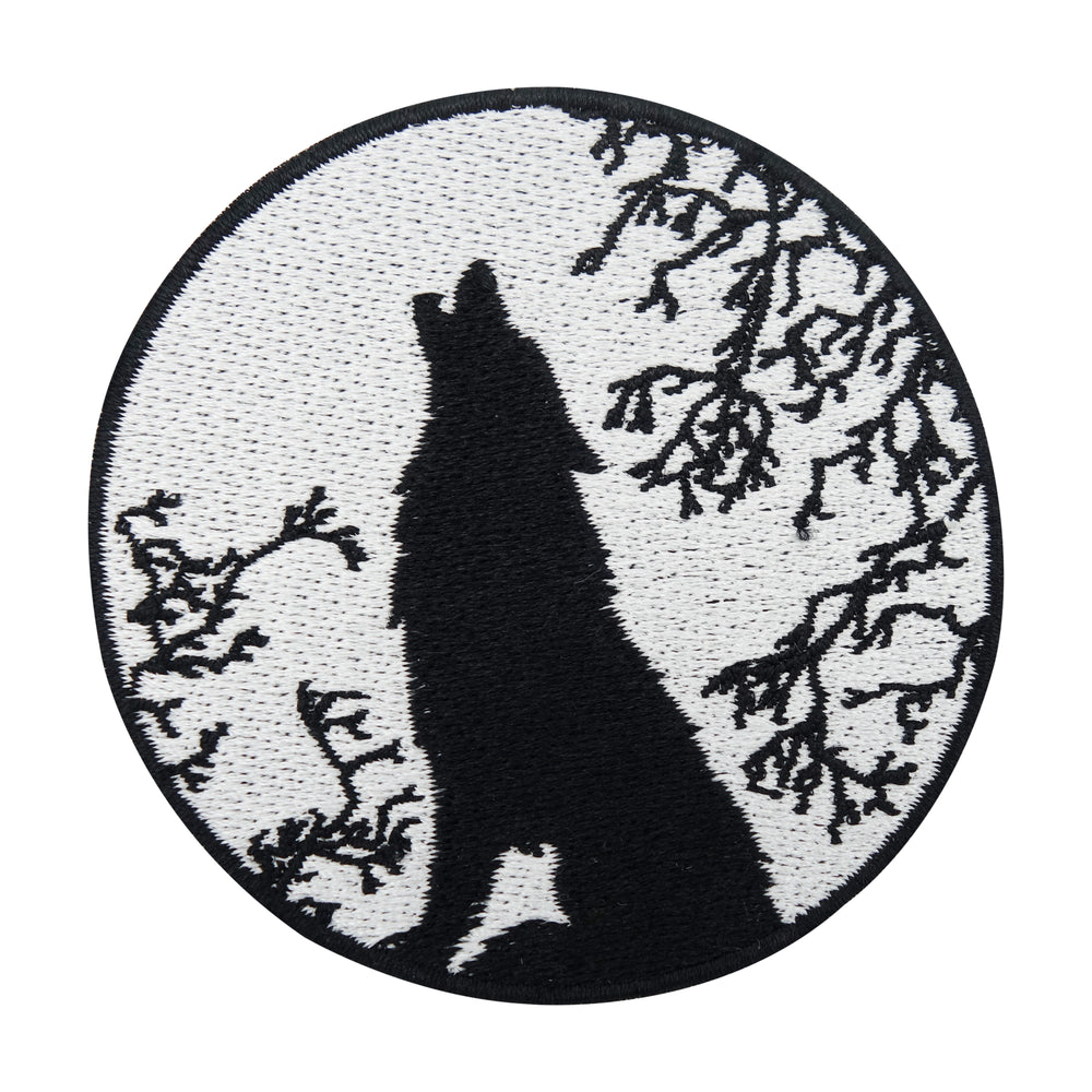 Schwarz weißer heulender Wolf Patch