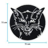 Schwarzer Katzen Patch mit der Maße: 7,1 x 7,1 cm