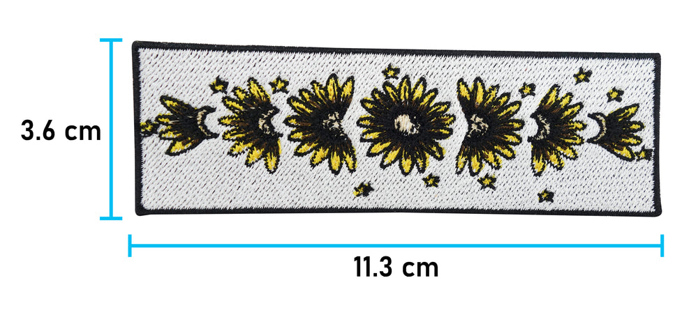 Sonnenblumen Patch mit der Maße: 3,6 x 11,3 cm