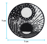 Yin und Yang Patch mit der Maße: 7 x 7 cm