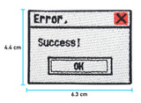 Fehlermeldung Patch mit der Maße: 4,4 x 6,3 cm