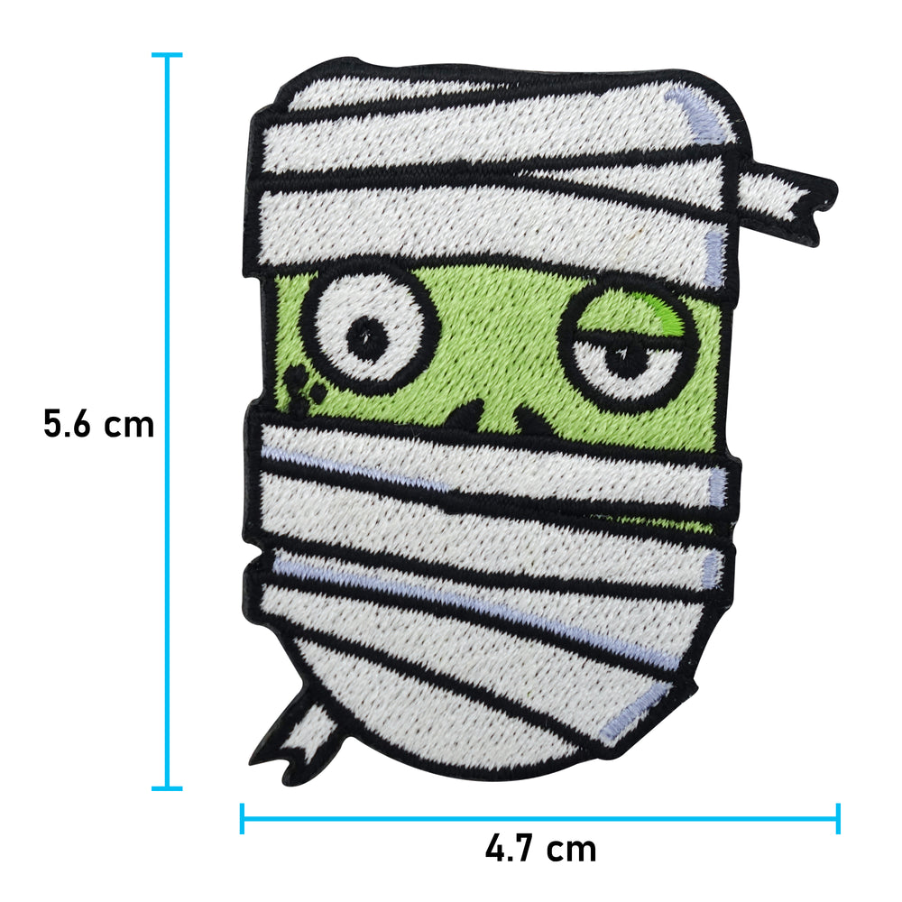 Zombie Kopf Patch mit der Maße: 5,6 x 4,7 cm