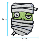 Zombie Kopf Patch mit der Maße: 5,6 x 4,7 cm